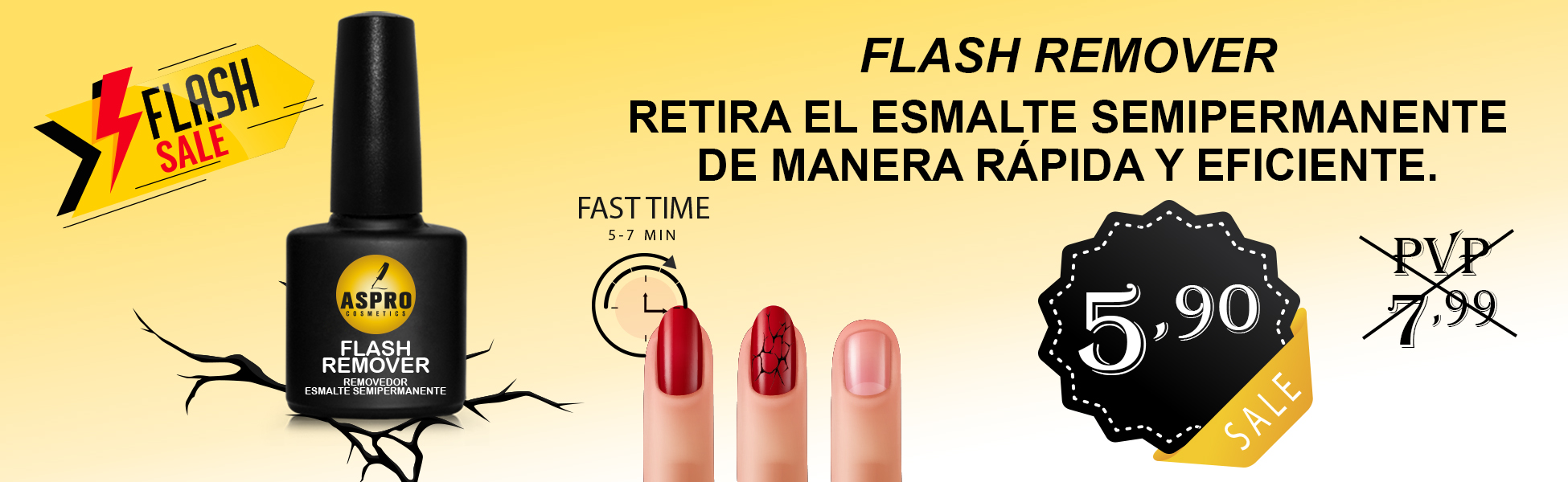 Promoción Flash Remover Aspro, removedor de esmalte